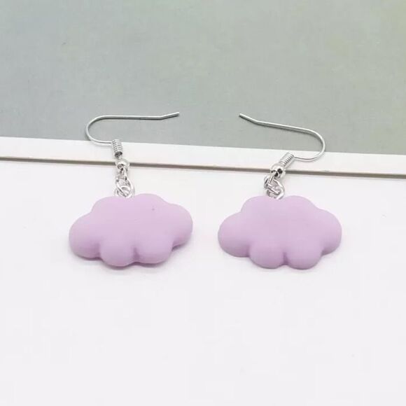 🆕Purple Cloud Charm Dangle Earrings - Picture 6 of 7